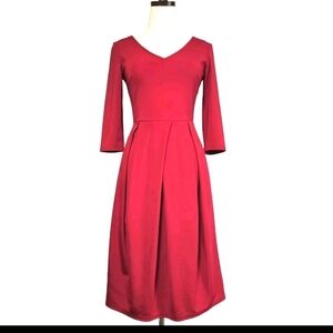HOMEYEE Red Cocktail A-Line Modest Casual Party Size 4 / Small Summer Dress